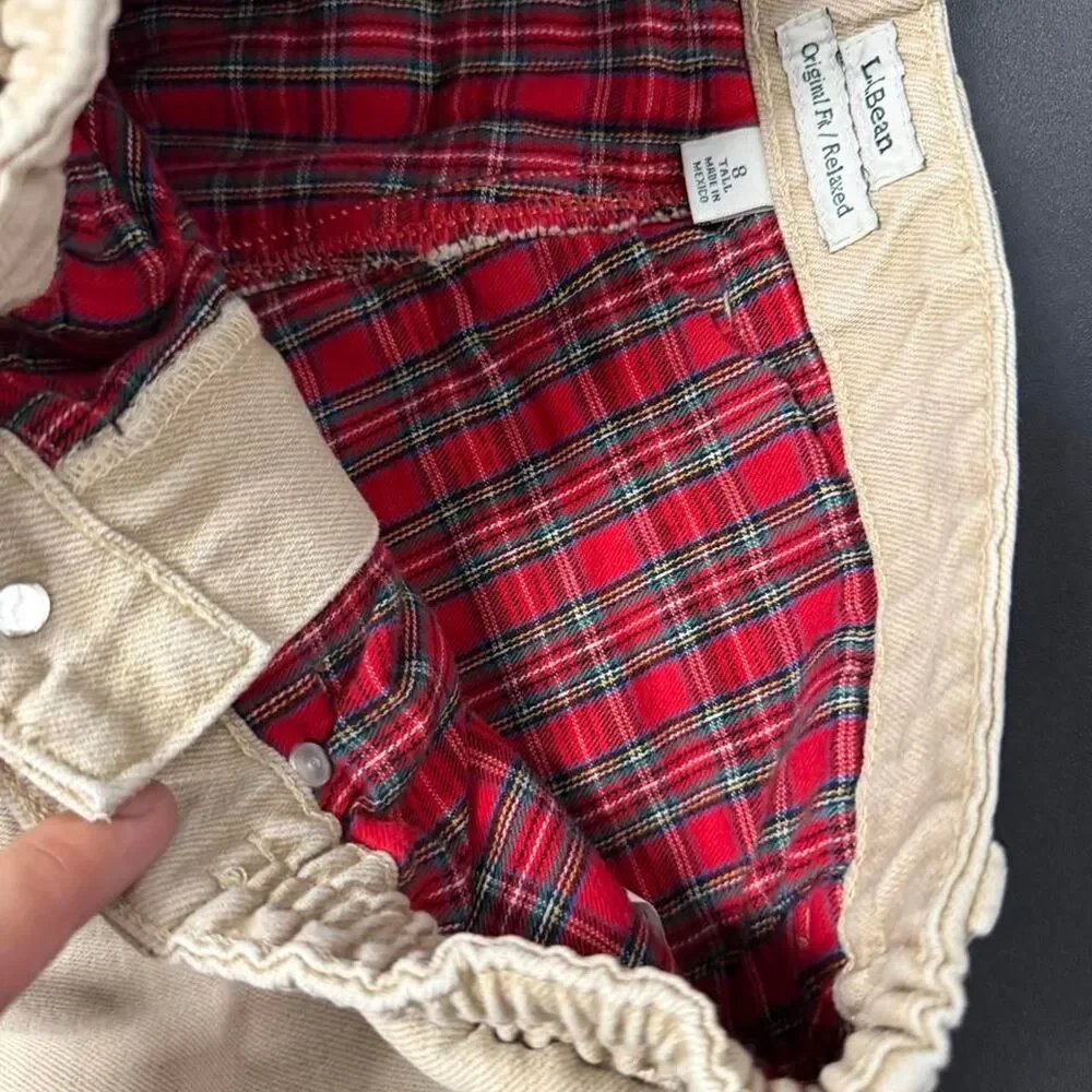 Llbean Women's Tan and Cream Jeans